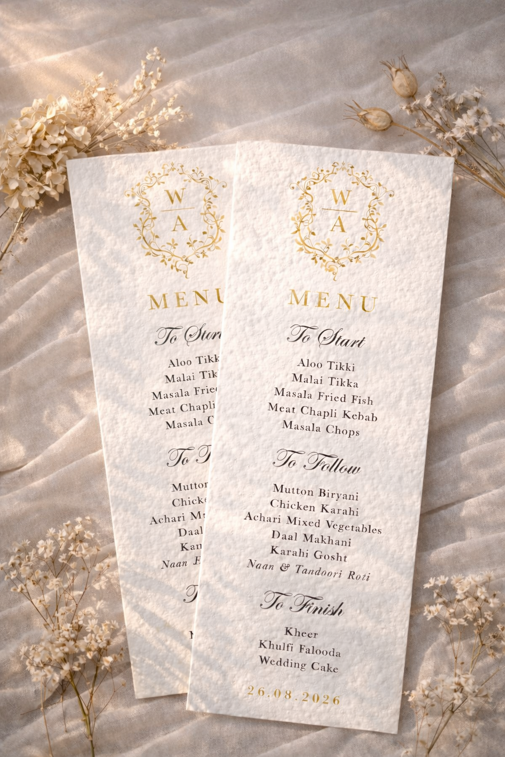Wedding Menu - Rani