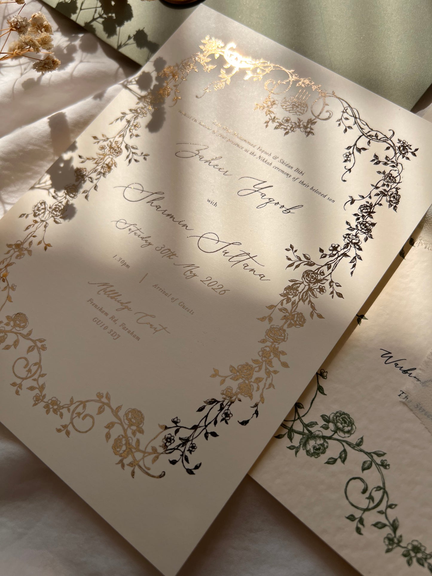 Invitation Insert (5 x 7") - Hayat (Foiled)