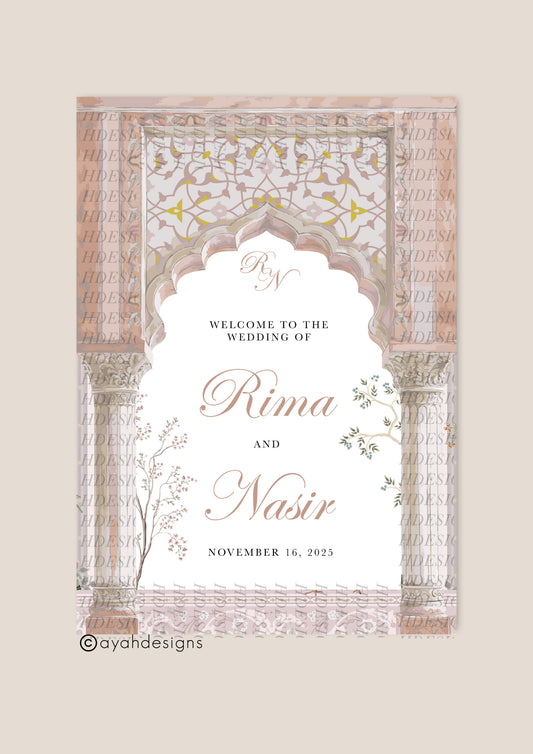 Walima Welcome Sign - Zoya