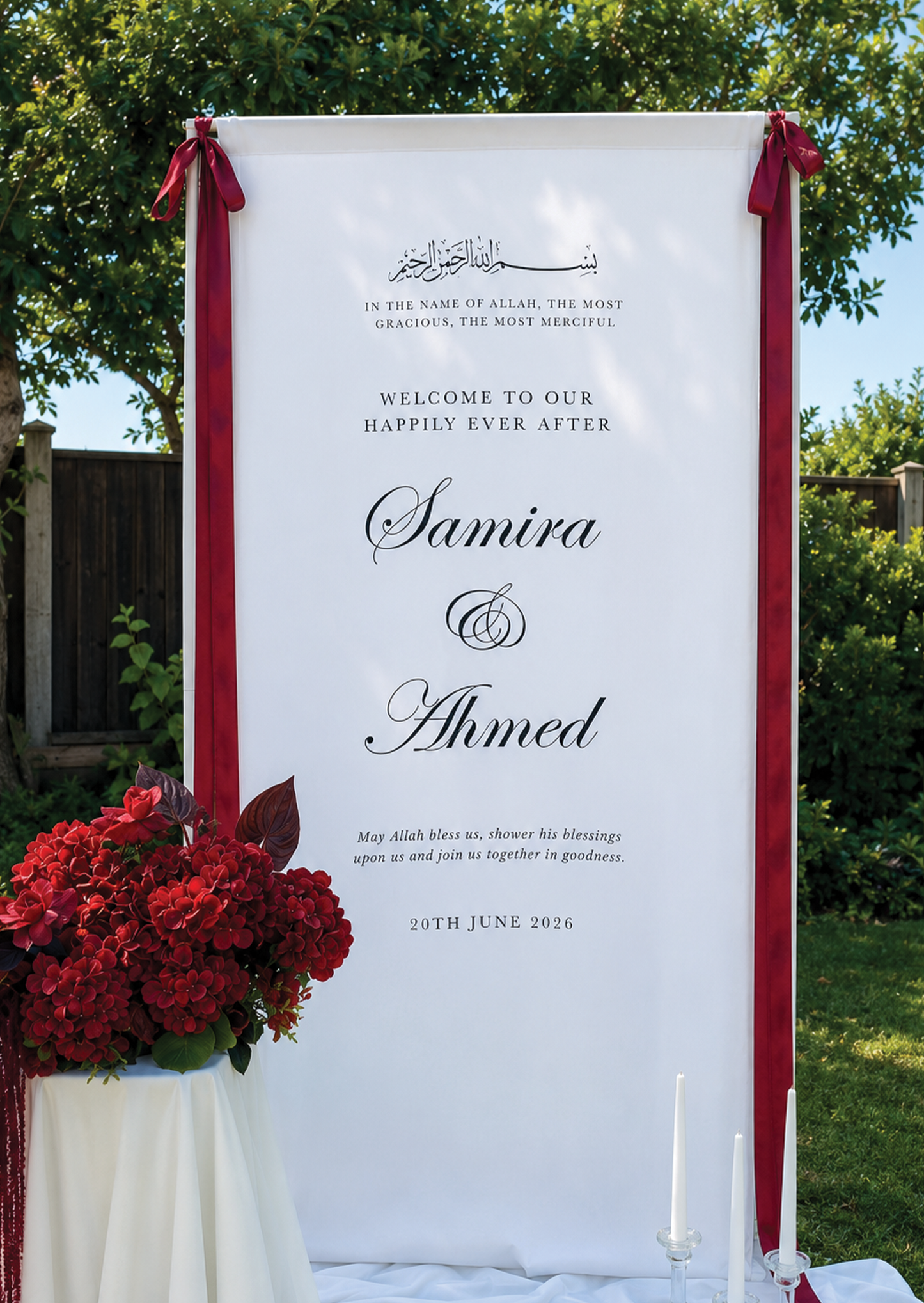 Fabric Wedding Welcome Sign - Dana