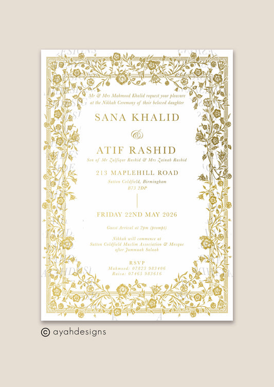 Wedding Invitation - Farah (Foiled)