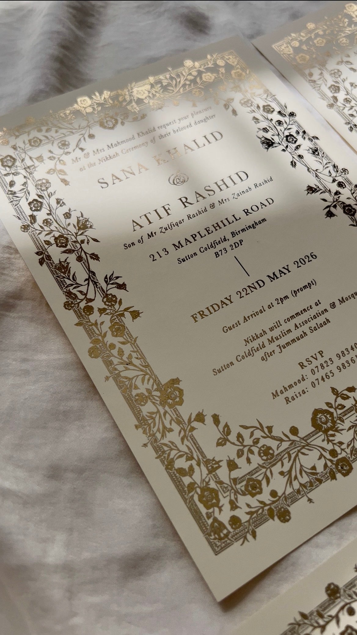 Wedding Invitation - Farah (Foiled)