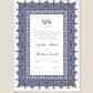 Personalised Luxury Nikkah Certificate - Afreen Blue