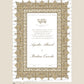 Personalised Luxury Nikkah Certificate - Afreen Gold