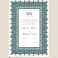 Personalised Luxury Nikkah Certificate - Afreen Green