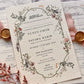 gold invite, gold calligraphy Islamic wedding invitation, floral Nikah invitation design, floral wedding invitation, personalised wedding invite, personalised wedding invitation, custom wedding, custom invitation, Walima invitation cards