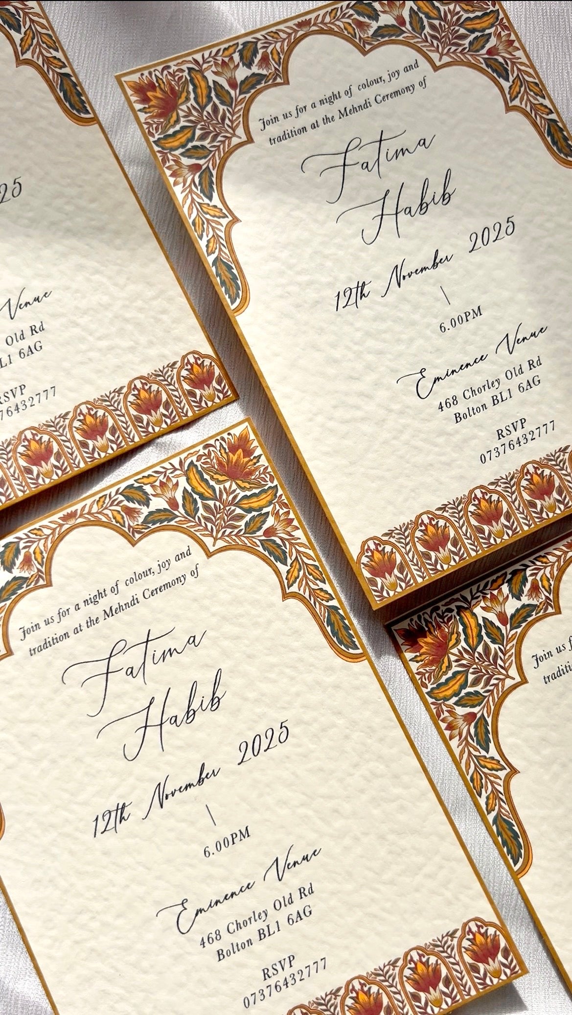 Mehndi Invitation - Safa (Maroon)