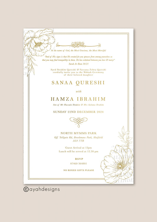 Invitation Insert (5 x 7") - Isra (Foiled)