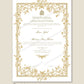 Personalised Luxury Nikkah Certificate - Mahek Gold