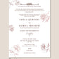 gold invite, gold calligraphy Islamic wedding invitation, floral Nikah invitation design, floral wedding invitation, personalised wedding invite, personalised wedding invitation, custom wedding, custom invitation, Walima invitation cards