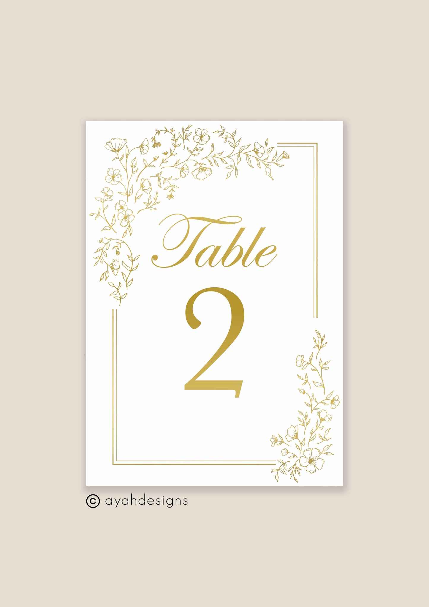 Table Numbers - Hannah