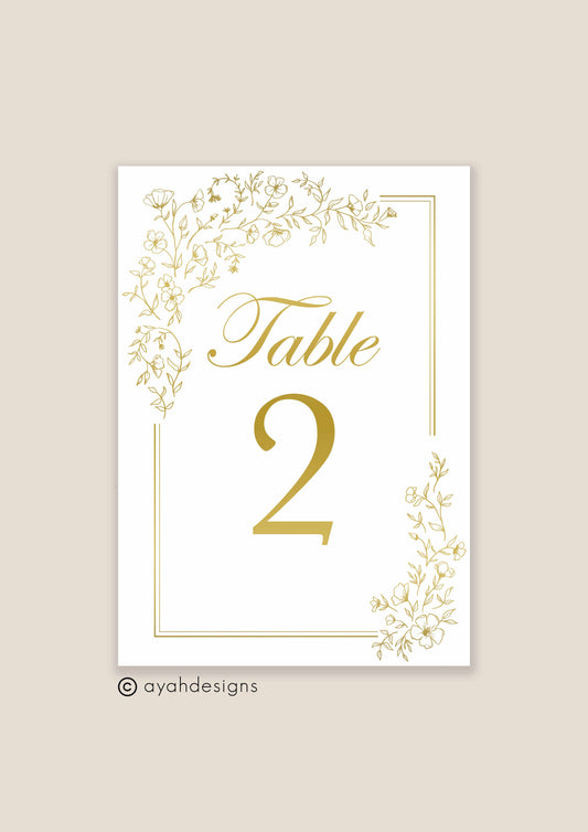 Table Numbers - Hannah