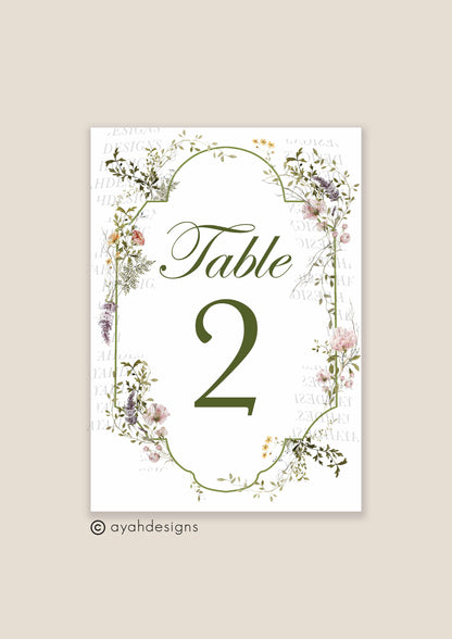 Table Numbers - Sarah