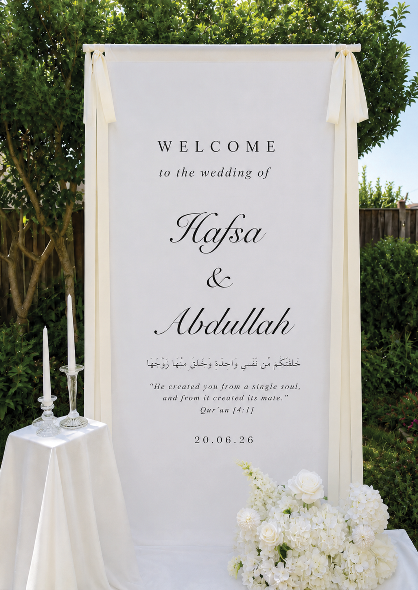 Fabric Wedding Welcome Sign - Ayla