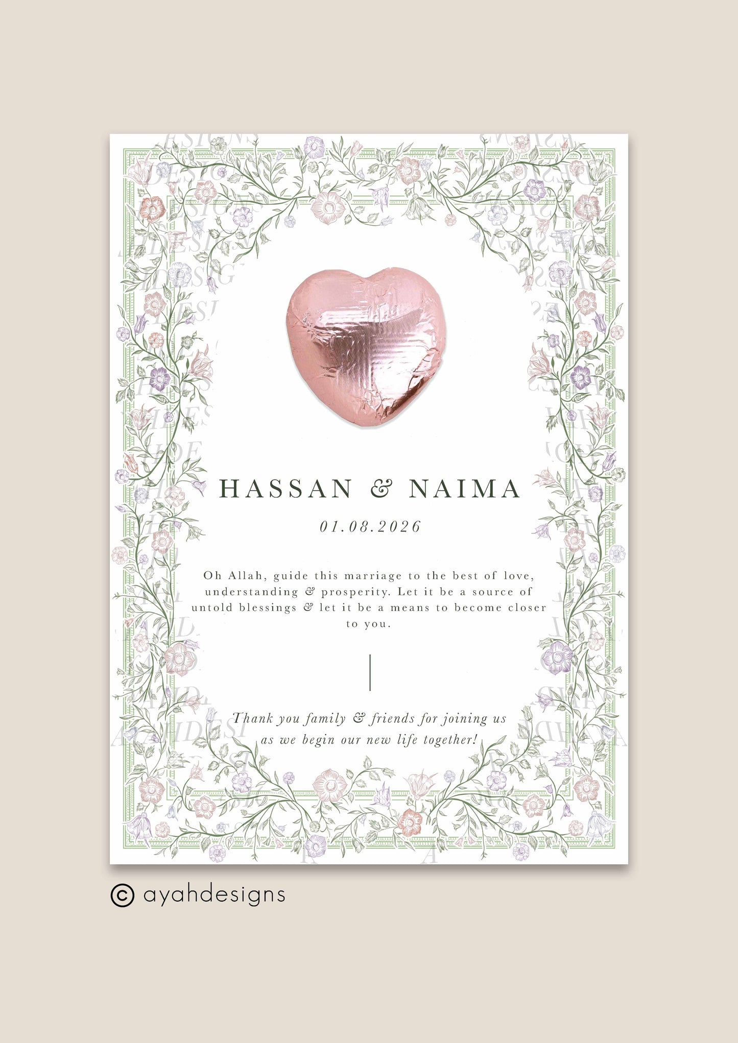 Wedding Favour - Farah (Pastel)