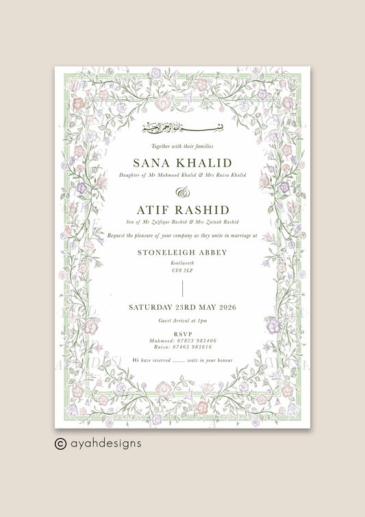 Wedding Invitation - Farah