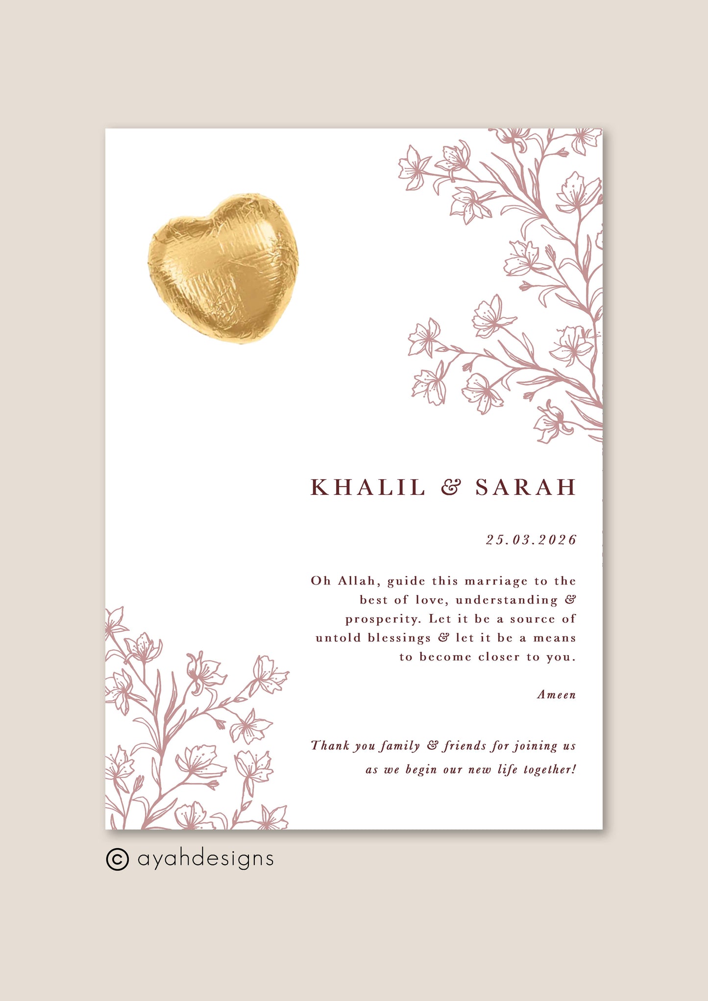Wedding Favour - Maya (Blush)