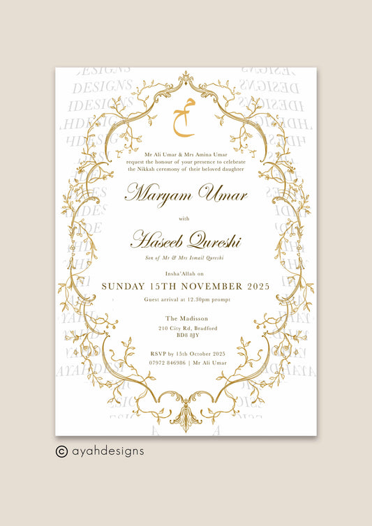 Invitation Insert (5 x 7") - Hawwa