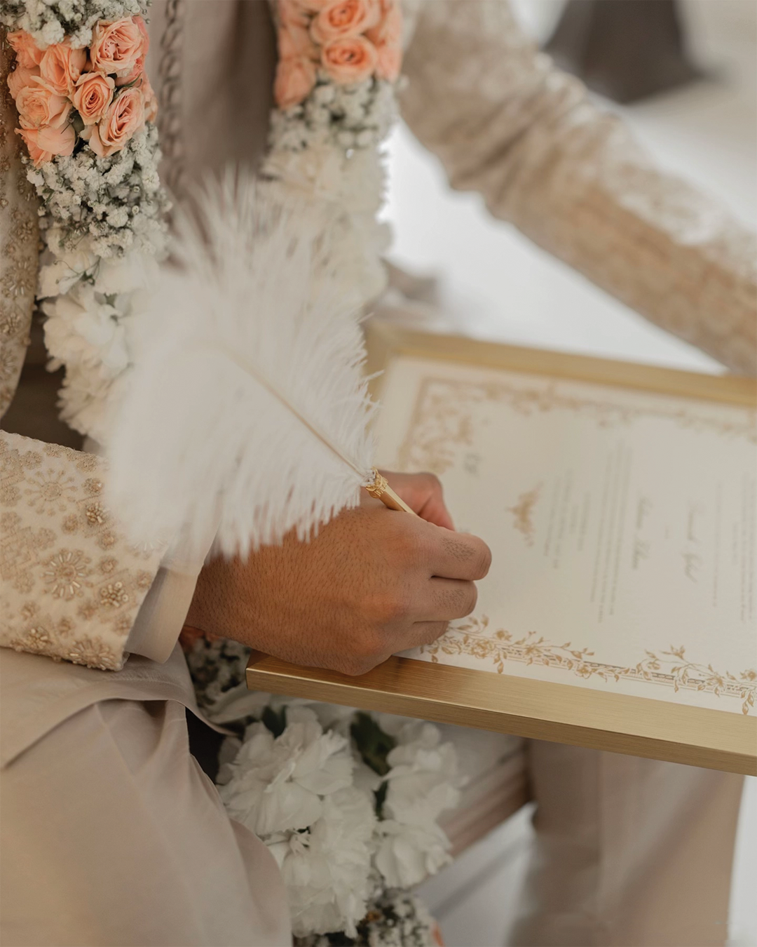 Personalised Luxury Nikkah Certificate - Mahek Gold