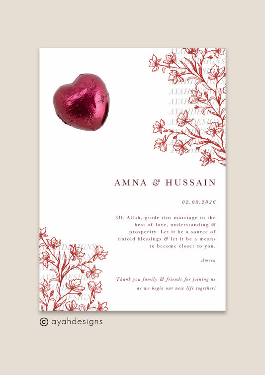 Wedding Favour - Maya (Burgundy)