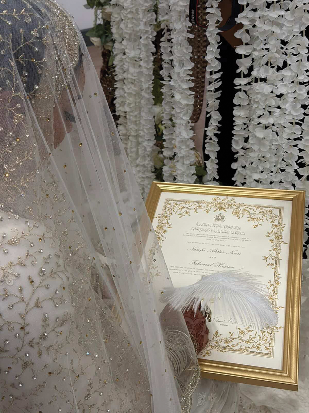Personalised Luxury Nikkah Certificate - Mahek Gold