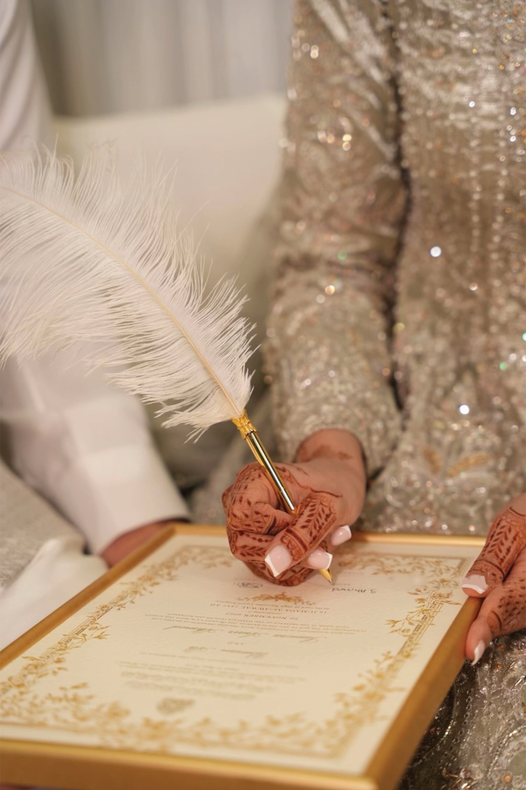 Personalised Luxury Nikkah Certificate - Mahek Gold