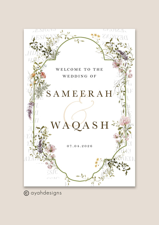 Wedding Welcome Sign - Sarah