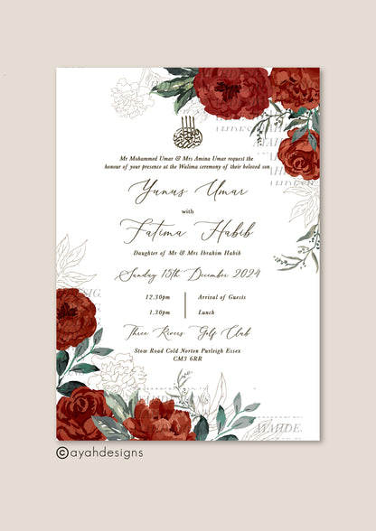 wedding invitation, wedding cards, wedding stationary, save the date cards, marriage invitation design, wedding stationery, Islamic wedding invitation, Walima invitation designs, gold invitation, rose gold invite, customise wedding invite