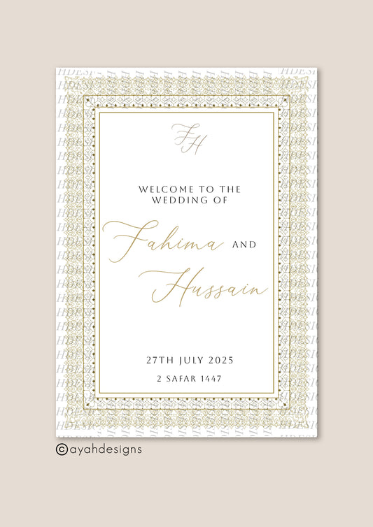 Nikkah Welcome Sign - Baleeqh