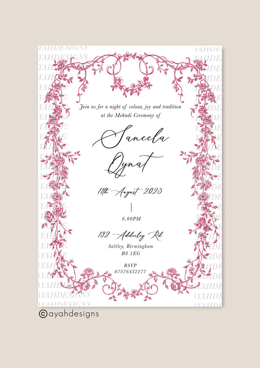 Mehndi Invitation - Hayat