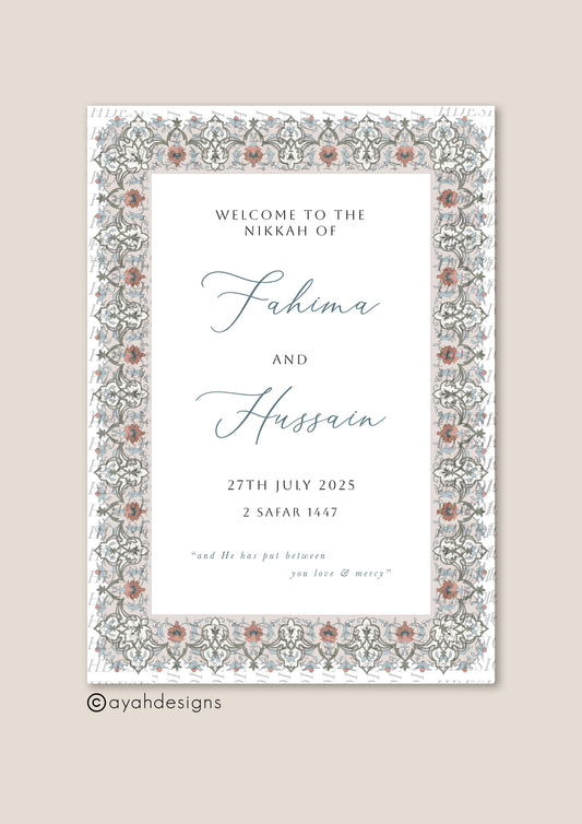 Nikkah Welcome Sign - Habib