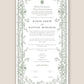 Personalised Luxury Large Nikkah Certificate - Farah (Sage)
